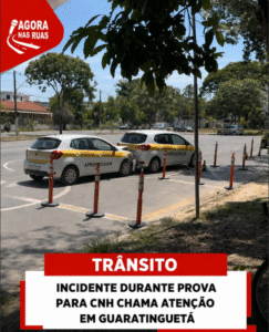 NCIDENTE DURANTE PROVA PARA CNH CHAMA ATENÇÃO EM GUARATINGUETÁ