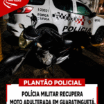 POLÍCIA MILITAR PRENDE CRIMINOSO EM POSSE DE MOTOCICLETA COM SINAIS DE IDENTIFICAÇÃO ADULTERADOS EM GUARATINGUETÁ