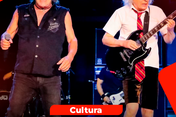 Banda AC/DC confirmando show no Brasil para 2026 durante nova turnê mundial