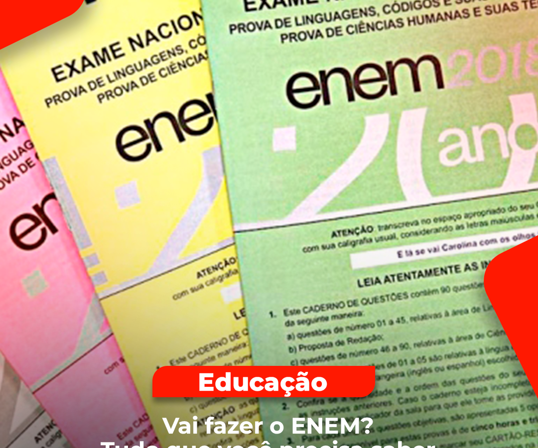Estudante se preparando para o ENEM 2025 com materiais e cartão de confirmação